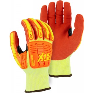 35-557Y Majestic® X-15® Cut & Impact Resistant Glove with Double Sandy Nitrile Coating
